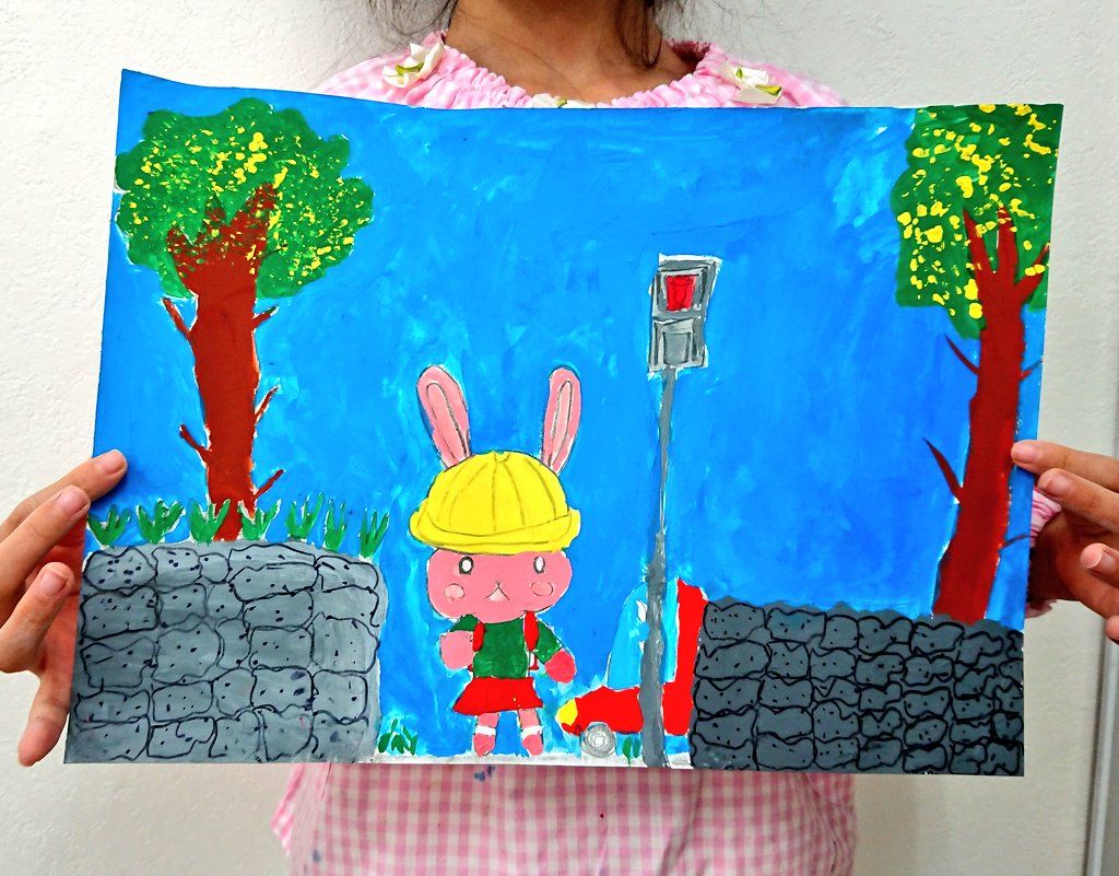 生徒の作品：うさぎの絵